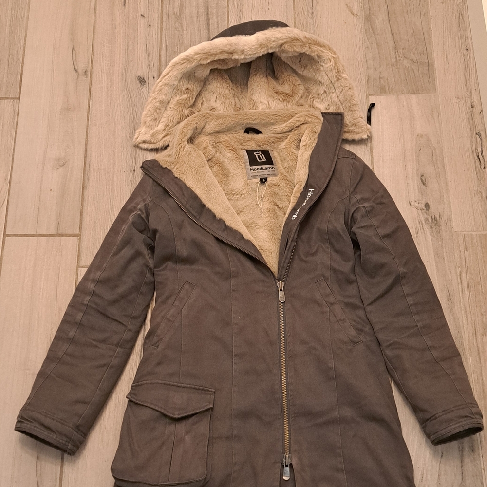 Women's HoodLamb Jacket with Faux Fur Lining